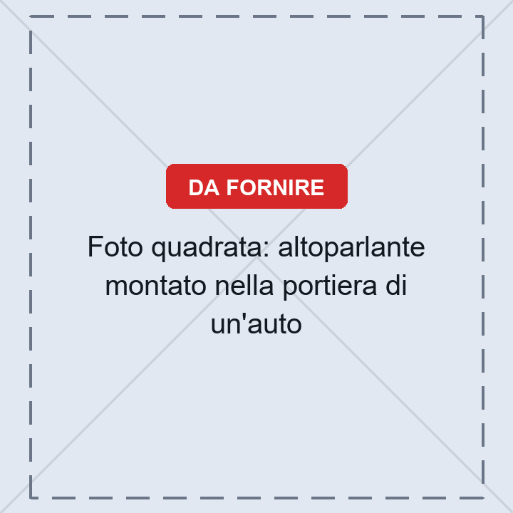 Altoparlante installato nella portiera di un'auto